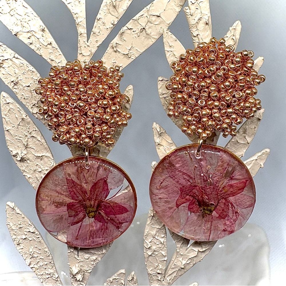 Golden Sakura Bloom Earrings